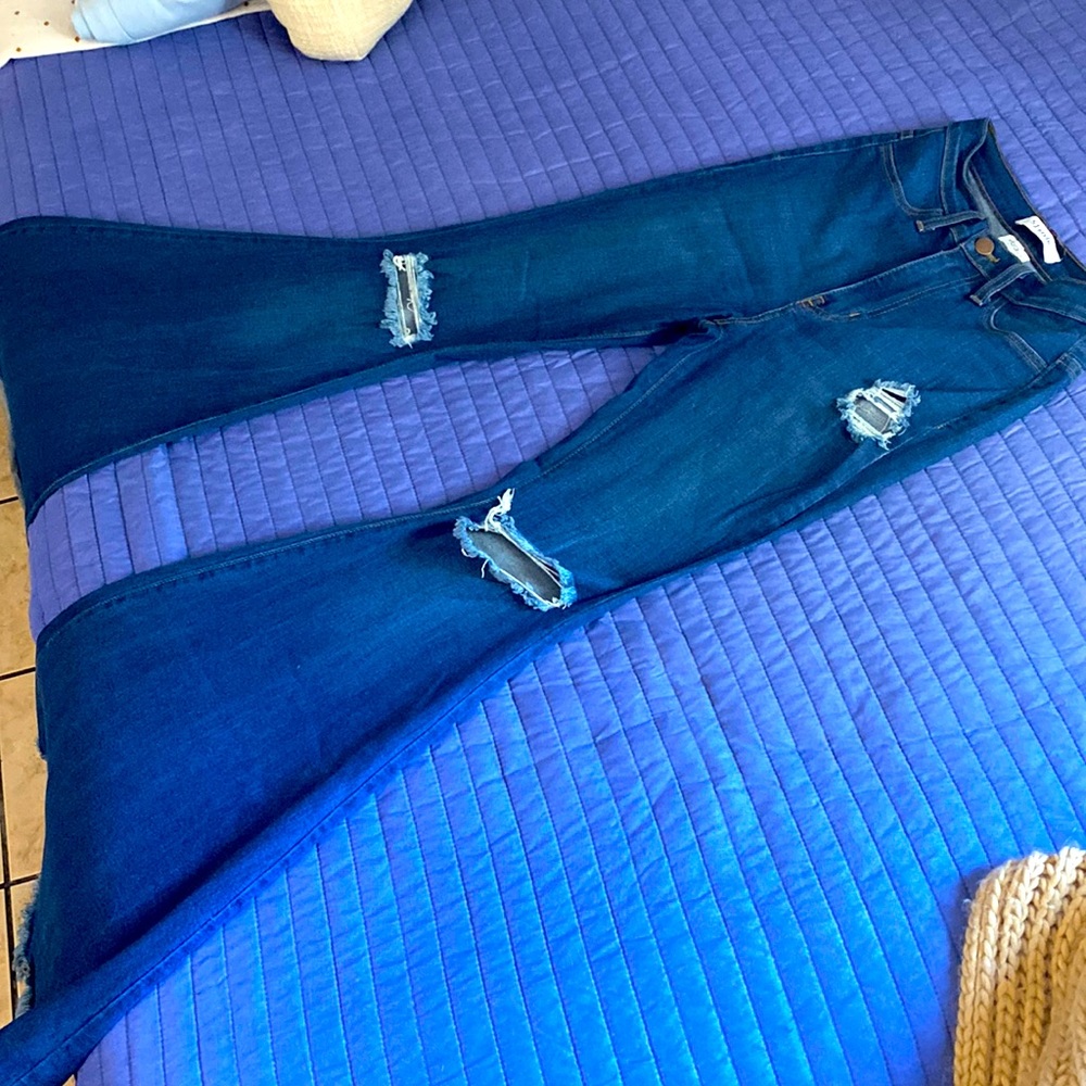 High waist blue jean bells/flares